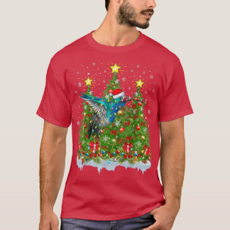 ハミングバードのクリスマスイルミネーション サンタ ハミングバード クリスマス Tシャツ