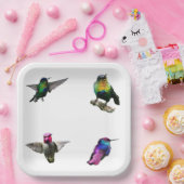 ハミングバードのプレーン背景 ペーパープレート (パーティー)