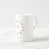 ハミングバードのモノグラム ボーンチャイナマグカップ (正面右)