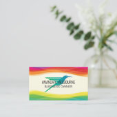 ハミングバードのロゴ | デジタル芸術的背景 名刺 (スタンド正面)