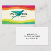 ハミングバードのロゴ | デジタル芸術的背景 名刺 (正面/裏面)