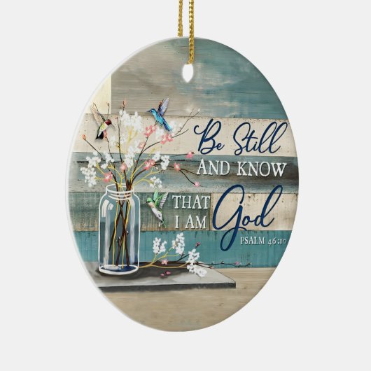 ハミングバードの信仰は、私が神であることを知っている セラミックオーナメント (右)