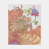 ハミングバードの友人とNature宝石龍 フリースブランケット (正面)