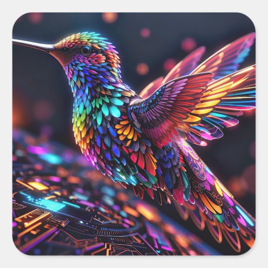 ハミングバードの年：月々の旅 スクエアシール (正面)