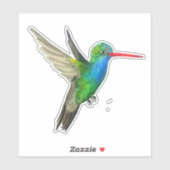 ハミングバードの水彩画絵画像 シール (シート)