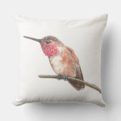 ハミングバードの水色 クッション (正面)