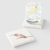 ハミングバードの水色 ストーンコースター (横)