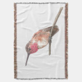 ハミングバードの水色 スローブランケット (正面縦)