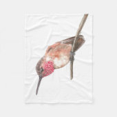 ハミングバードの水色 フリースブランケット (正面)