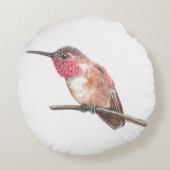 ハミングバードの水色 ラウンドクッション (裏面)