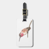 ハミングバードの水色 ラゲッジタグ (正面縦)