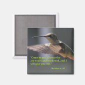 ハミングバードの磁石 – 与えあなた休み マグネット (正面/裏面)