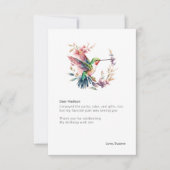 ハミングバードの花輪の誕生日パーティー サンキューカード (正面)