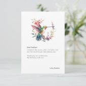 ハミングバードの花輪の誕生日パーティー サンキューカード (スタンド正面)