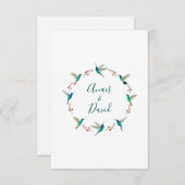 ハミングバードの花輪 ウェディング サンクス カード (正面/裏面)
