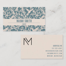 ハミングバードの葉ヴィンテージスタイル名刺 名刺