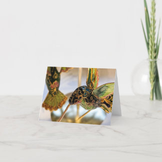 ハミングバードの飾り付きホリデーカード シーズンカード