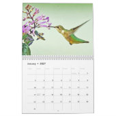 ハミングバードの1年 カレンダー (1月 2027)