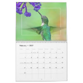 ハミングバードの1年 カレンダー (2月 2027)