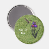 ハミングバードアイリス花磁石 マグネット (正面/裏面)