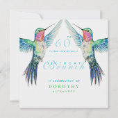 ハミングバードアカラフルニー誕生日ブランチ 招待状 (正面)