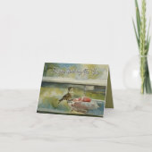 ハミングバードアットザウィンドウ折り畳みグリーティングカード カード (正面)