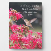 ハミングバードアリストテレス哲学引用文 フォトプラーク (正面)