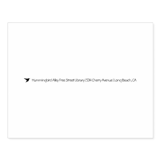ハミングバードアリー無料通り図書館 ラバースタンプ (インプリント)