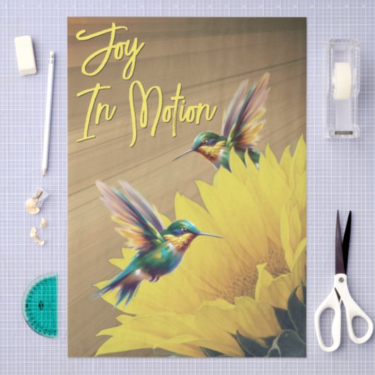 ハミングバードアート&ひまわり写真機ミックス 薄葉紙 (クラフト)