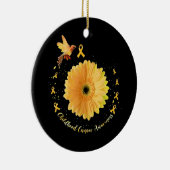 ハミングバードイエローヒマワリ幼少期がん セラミックオーナメント (右)