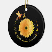 ハミングバードイエローヒマワリ幼少期がん セラミックオーナメント (左)