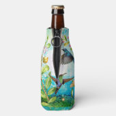 ハミングバードウォーターカラーアート |自然ガーデンフローラ ボトルクーラー (ボトル裏面)