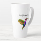 ハミングバードウォーターカラーフローラおばあちゃんナナガーデン カフェラテマグ (右アングル)