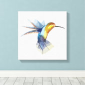 ハミングバードウォーター色の平和で美しいスケッチ キャンバスプリント (インサイチュ (ウッドフロア))