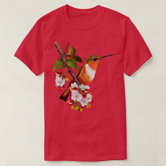 ハミングバードウォーター色 Tシャツ (デザイン正面)