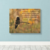 ハミングバードオンブランチ暖かい黄色の緑の色 キャンバスプリント (インサイチュ (ウッドフロア))