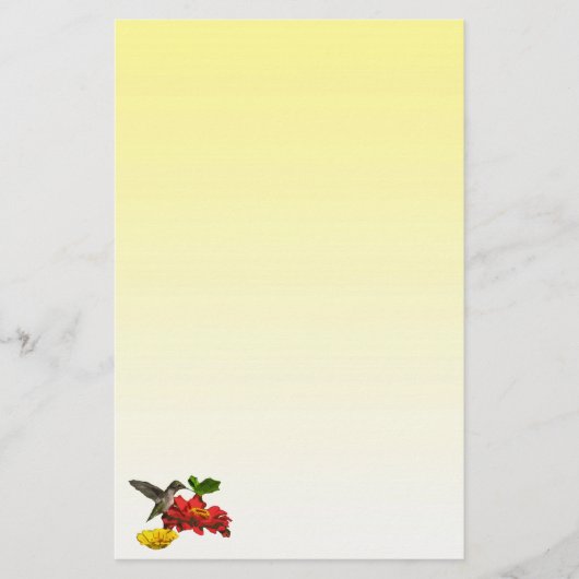 ハミングバードオン《植物》百日草 便箋 (正面)