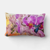ハミングバードオーキズフラワーデコレーション装飾用クッション ランバークッション (裏面)
