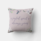 ハミングバードオーキッズピンクエレガントシンプル クッション (裏面)