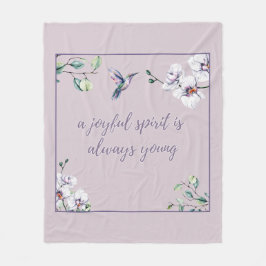 ハミングバードオーキッズピンクエレガントシンプル フリースブランケット