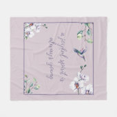 ハミングバードオーキッズピンクエレガントシンプル フリースブランケット (正面(横))