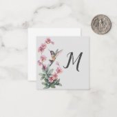 ハミングバードカスタムフローライニシャル ノートカード (正面/裏面インサイチュ)