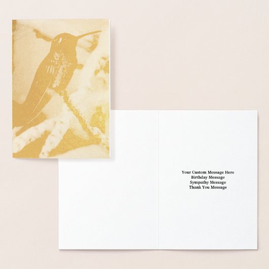 ハミングバードカスタムメッセージカード 箔カード (ディスプレー)