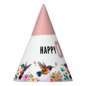 ハミングバードカスタム文字誕生日パーティー パーティーハット (左)