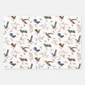 ハミングバードカラフルズフローラ ラッピングペーパーシート (正面2)
