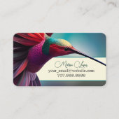 ハミングバードカラフル飛行抽象芸術エレガントバード 名刺 (正面)