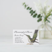 ハミングバードカード、ガーデンデザイナー、ギフトショップなど 名刺 (スタンド正面)