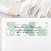 ハミングバードガーデンウォーターカラーエレガントな結婚式 ラベル (インサイチュ)