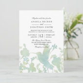 ハミングバードガーデンウォーターカラーエレガントな結婚式 招待状 (スタンド正面)