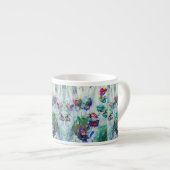 ハミングバードガーデン絵画抽象芸術 エスプレッソカップ (正面右)